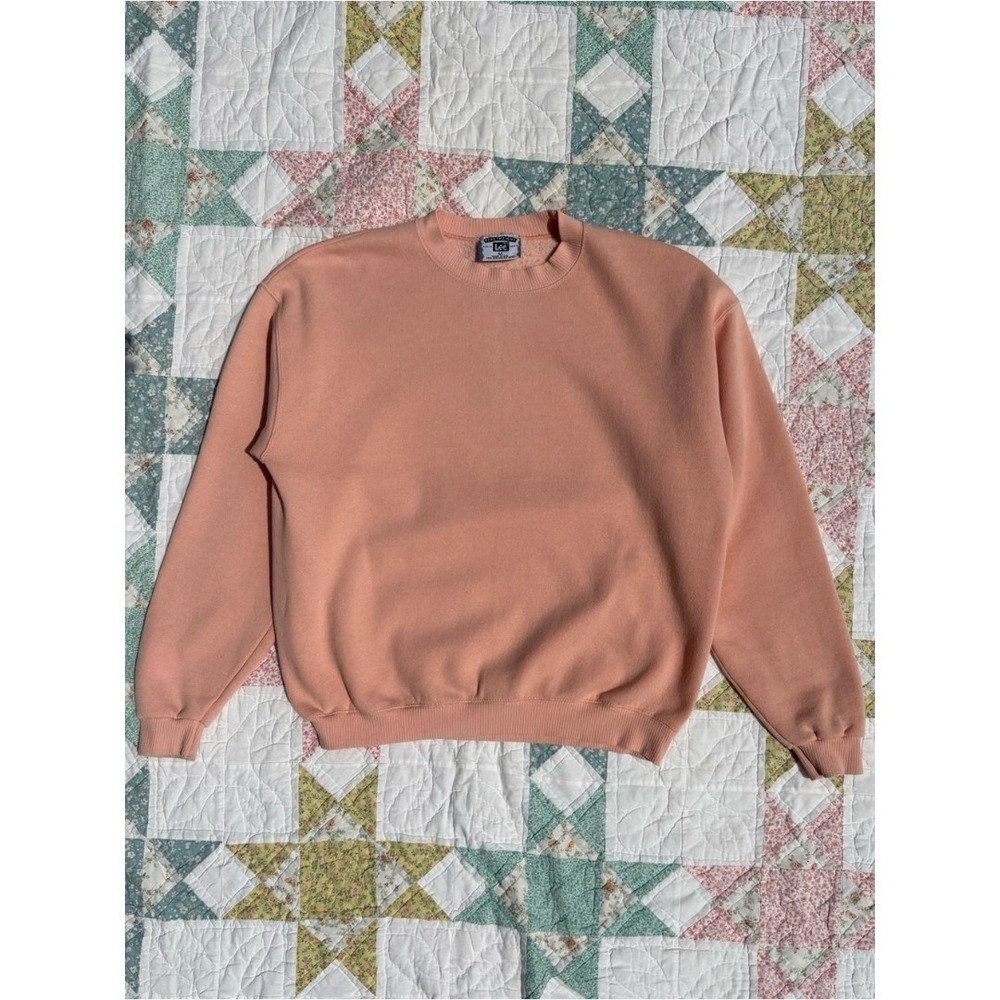 Vintage 90s Lee Heavyweight Peach Crewneck Sweatshirt Medium Blank Oversized
